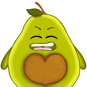 Avocado Charakter Illustration mit der Emotion lachendes Gesicht