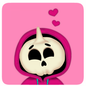 Totenkopf Einhorn Liebe Emotion Charakter Design Branding Illustration von Sandra Bredtmann