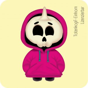 Totenkopf-Einhorn Lizenzierbar Markencharakter