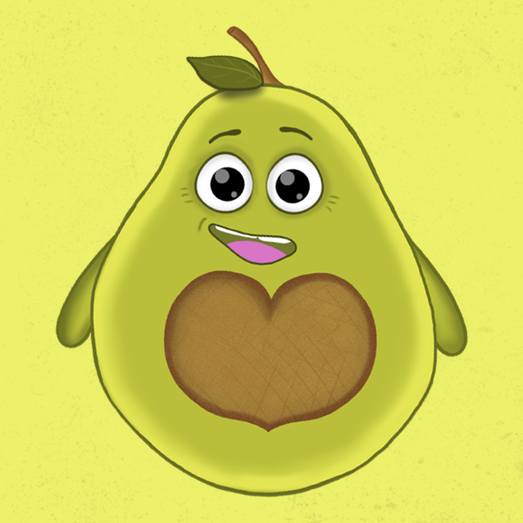 Avocado Guacy Charakter Vorstellung für Snailmail Anmeldung
